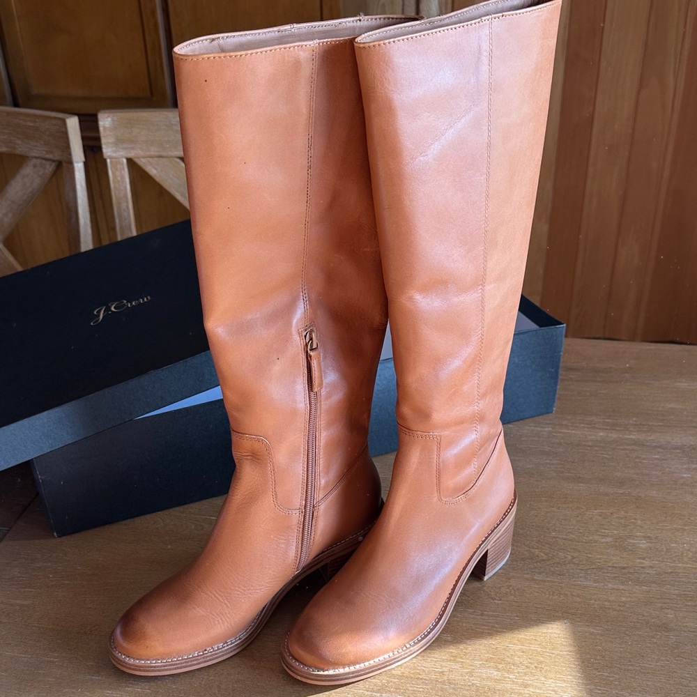 J. Crew Women's Brown Leather Heeled Boots